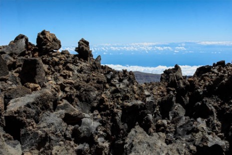 Lavafeld auf Wanderung auf Teide